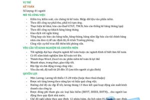 🎯 THÔNG BÁO TUYỂN DỤNG