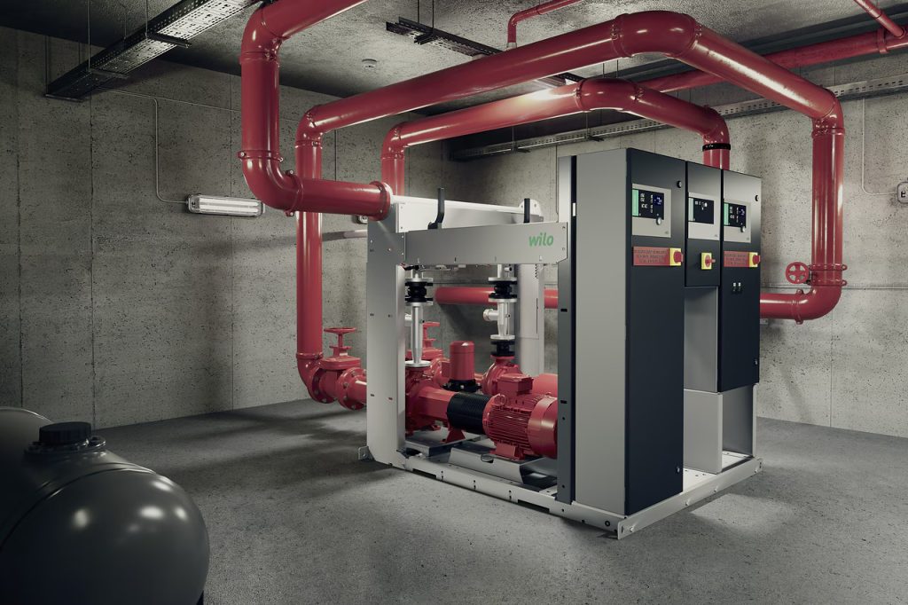 Wilo – SiFire EN – Cụm Bơm Chữa Cháy Tiêu Chuẩn EN 12845, Tích Hợp Bơm Điện, Bơm Diesel Và Bơm Jockey